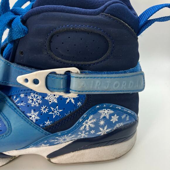 Nike Air Jordan 8 Retro GS Snowflake Blue White 305368-400 Youth Size 4.5Y Rare - Picture 3 of 11